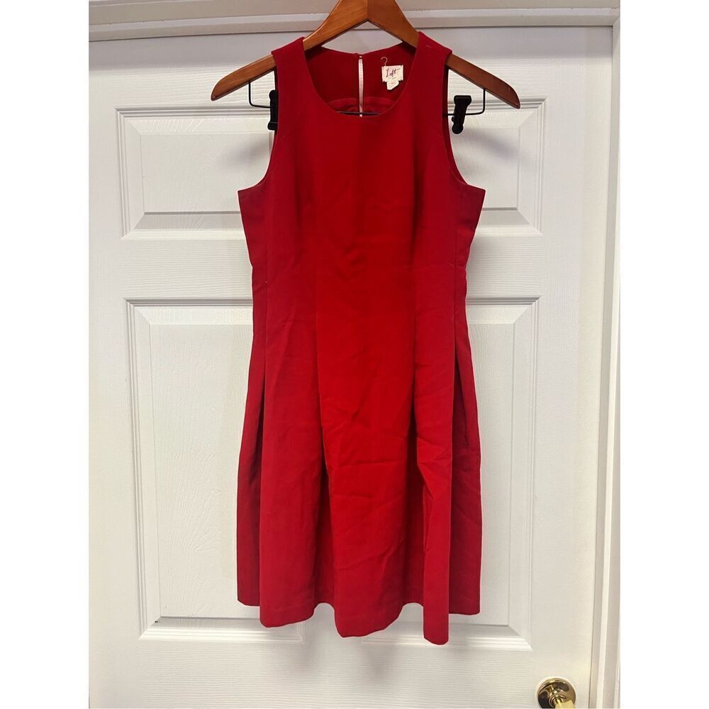 Vintage Loft Red Sleeveless Wide Pleat Dress sz 2P